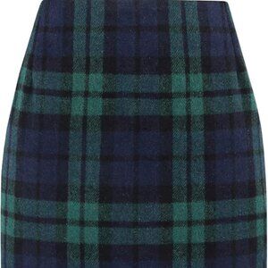 Womens High Waist Plaid Skirt Bodycon Pencil Wool Mini Skirts